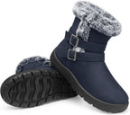 Women's Waterproof Fur Lined Snow Ankle Boots, Slip-On