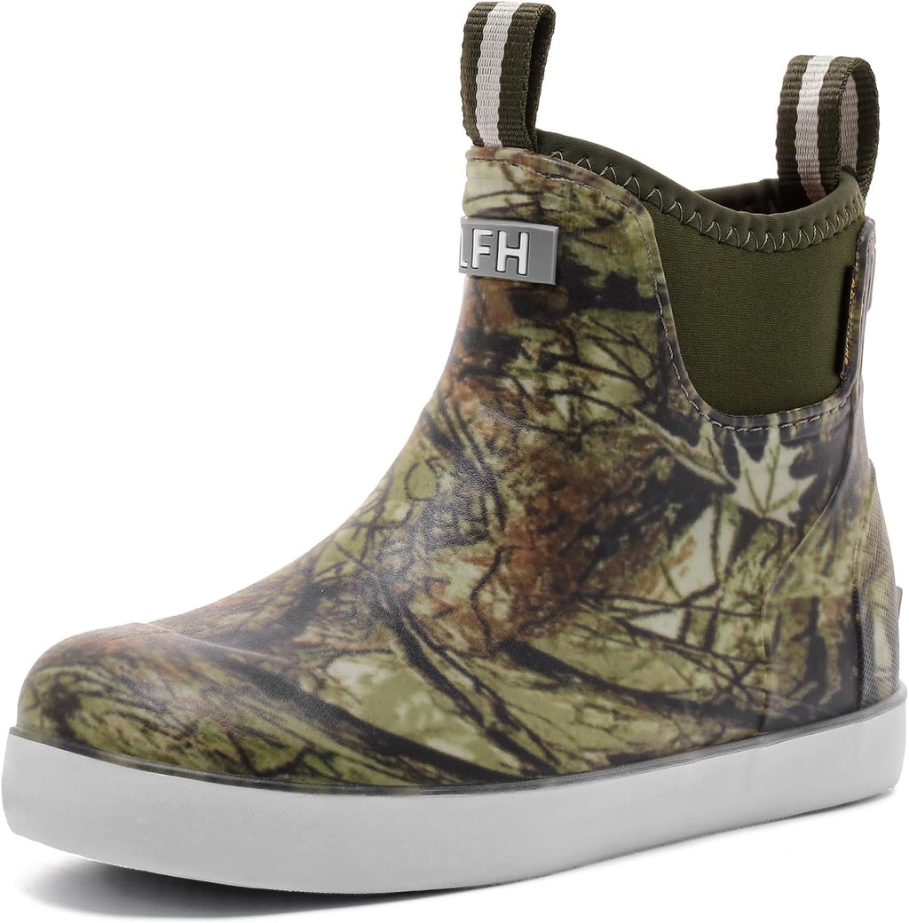 Women's Waterproof Chelsea Deck Boots, Slip-On Rubber Rain Boots