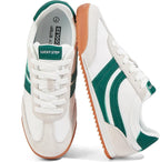 Women's Retro Tennis Sneakers - Nylon & Suede Slim Fit