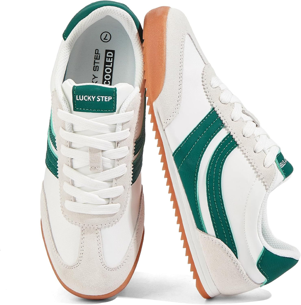 Women's Retro Tennis Sneakers - Nylon & Suede Slim Fit