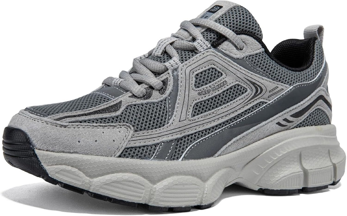 Women's Chunky Platform Sneakers with Mesh and Leather Upper