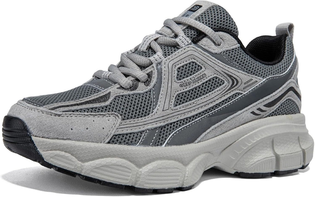 Women's Chunky Platform Sneakers with Mesh and Leather Upper