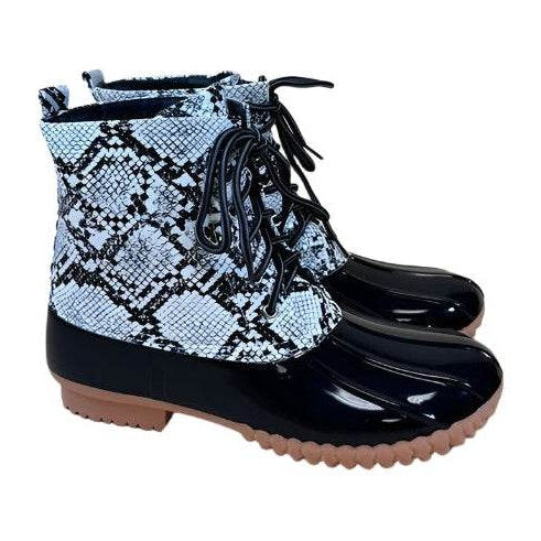Womens Lace Up Rain Boots in 2 Color Options - VacationGrabs