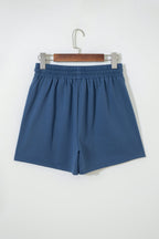 Colorblock Patchwork Varsity Stripe Drawstring Shorts