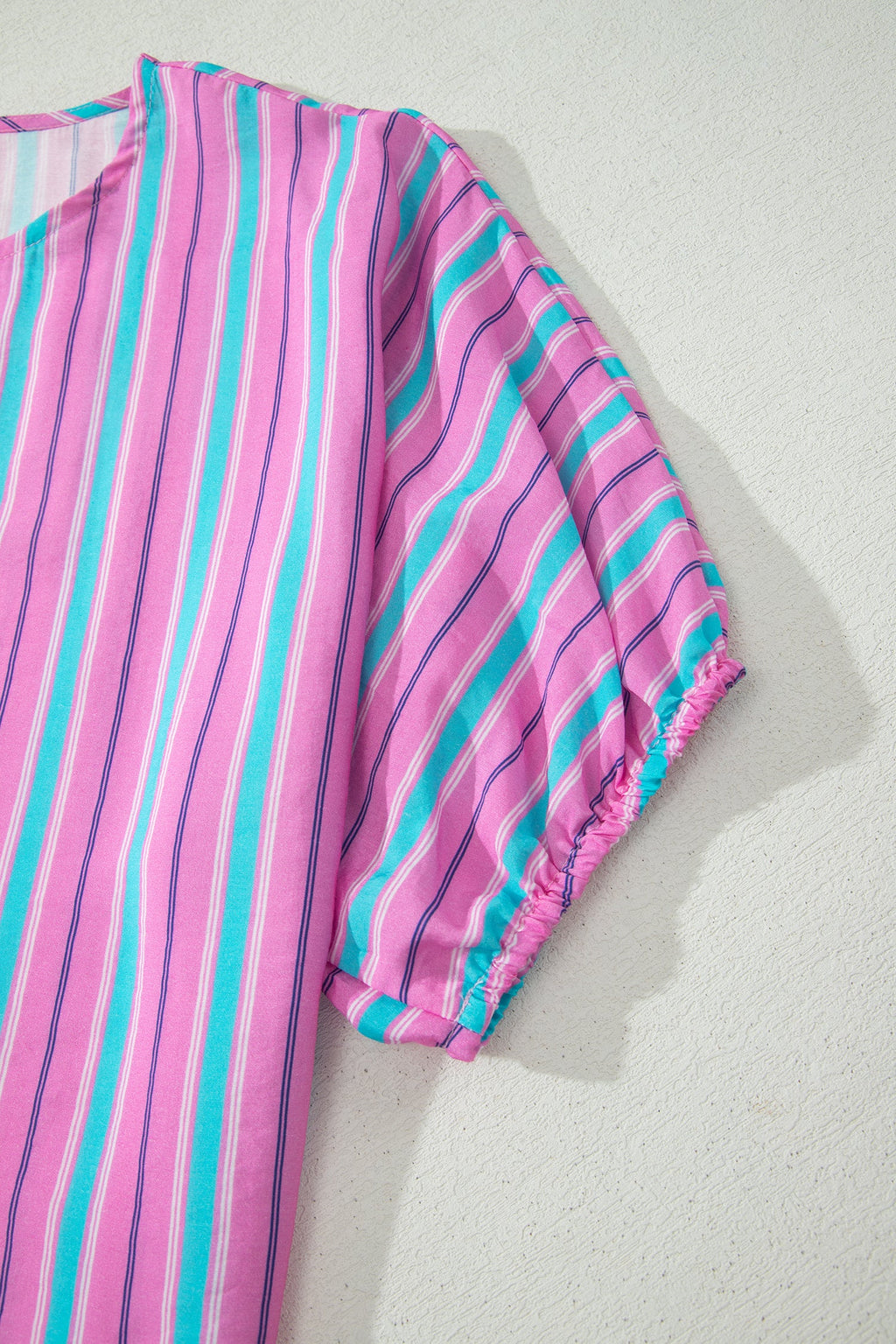 Stripe Dolman Short Sleeve Blouse & Short Set