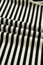 Stripe Textured Pullover Top and Mini Skirt Set