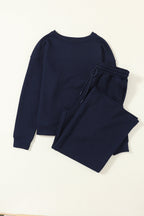 Textured Top and Pants Set