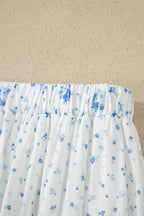 Floral Patchwork High Waist Tiered Maxi Skirt