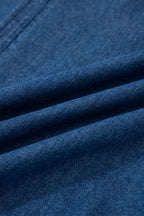 Denim Ruffle Edge Collared Button Up Dress