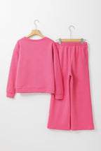 Textured Top and Pants Set