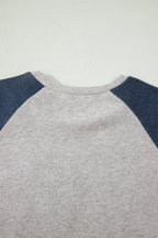 Floral Patchwork Colorblock Raglan Sleeve T-Shirt