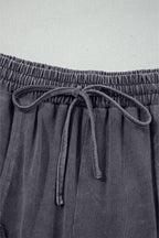 Floral Patch Mineral Wash Terry Knit Pants