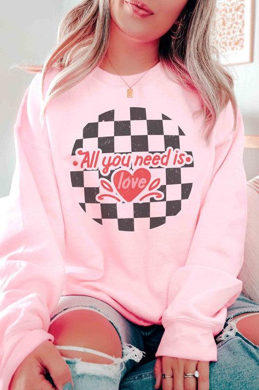 Women's Sweatshirts & Hoodies Valentine's Day All You Need Is Love Graphic Sweatshirt