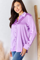 Women's Shirts Zenana Satin Button Down Long Sleeve Shirt