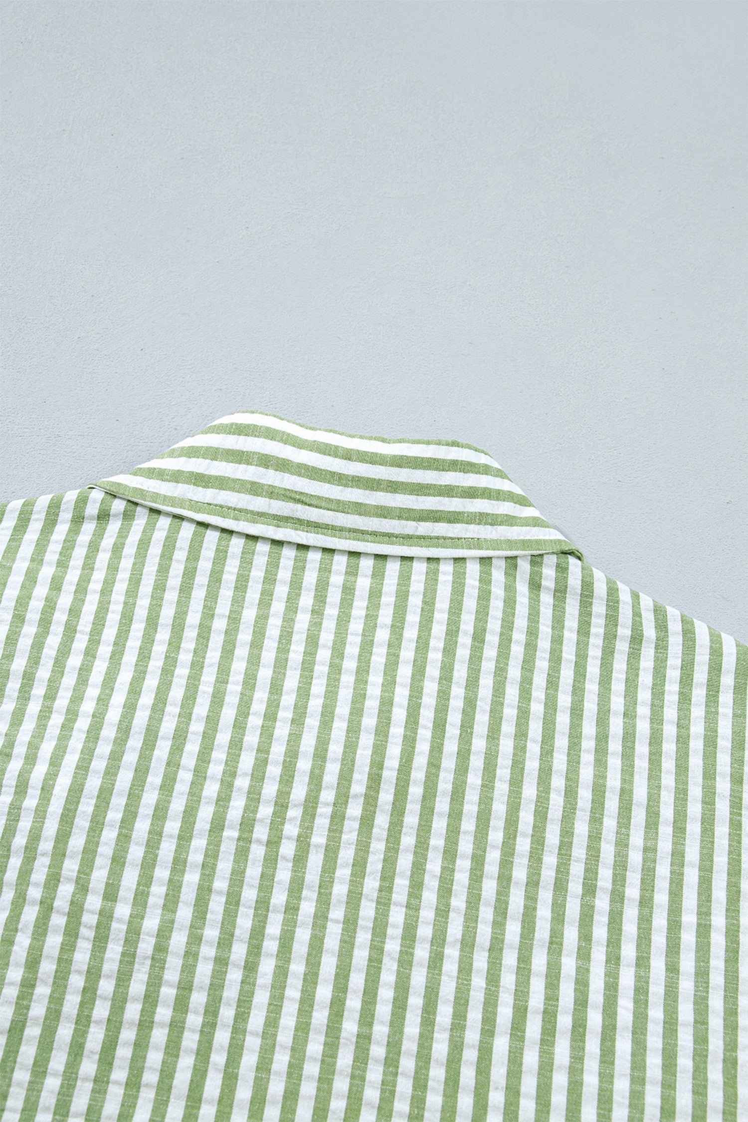 Stripe Collared V-Neck 3/4 Sleeve Blouse