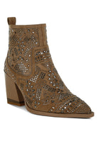 Women's Shoes - BootsOmishi Stud Embellished Ankle Boots - VacationGrabs