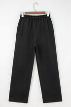 Leopard Drawstring Fleece Lined Elastic Waist Pants