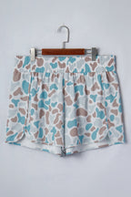 Plus Size Camo Elastic Waist Athleisure Shorts