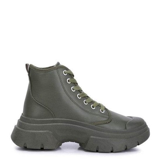 Roxane Chunky Lace Up Boots - VacationGrabs