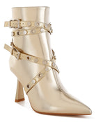 Women's Shoes - BootsJaunts Eyelets & Studs Harness Ankle Boots - VacationGrabs