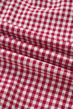 Plus Size Gingham Plaid Ruffle Contrast Trim Shorts