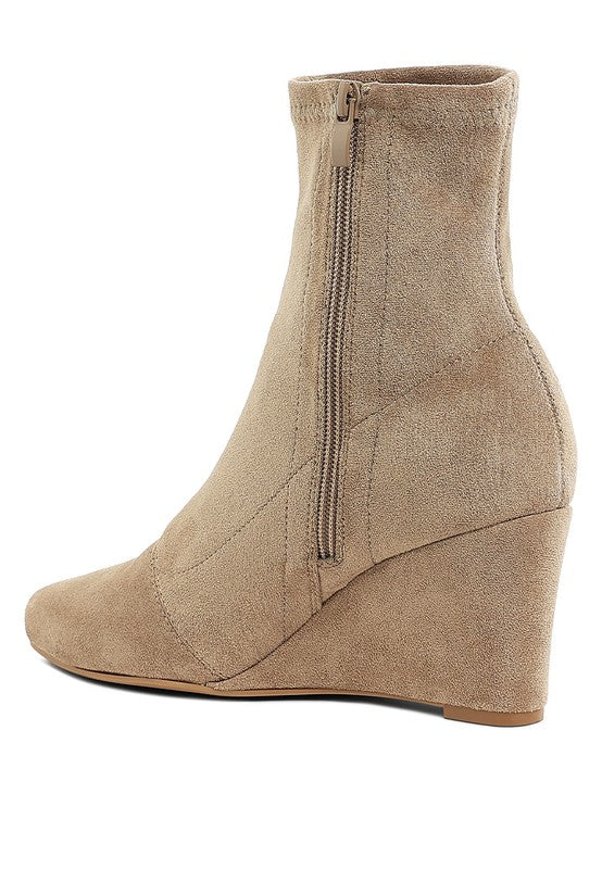 Women's Shoes - BootsYara Microfiber Wedge Sock Boots - VacationGrabs