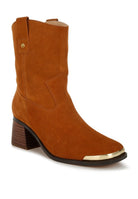 Women's Shoes - BootsEmberly Suede Square Toe Ankle Boots - VacationGrabs