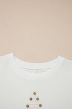Western Star Studded Detail Short Sleeve Top