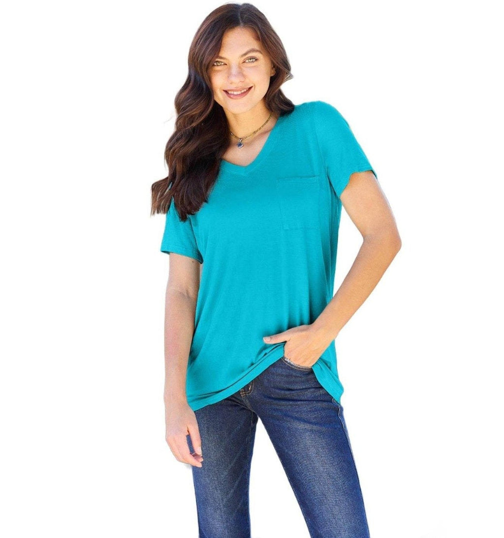 Basic Bae Full Size V-Neck Short Sleeve T-Shirt - VacationGrabs