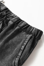 Mineral Wash Tiered Drawstring Wide Leg Pants