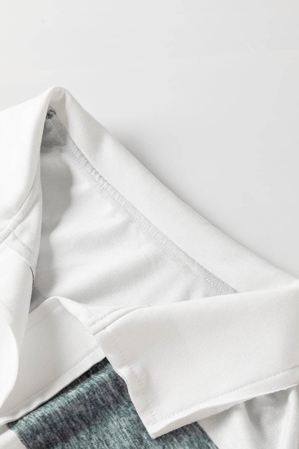 Stripe Oversized Collared Long Sleeve Top - VacationGrabs