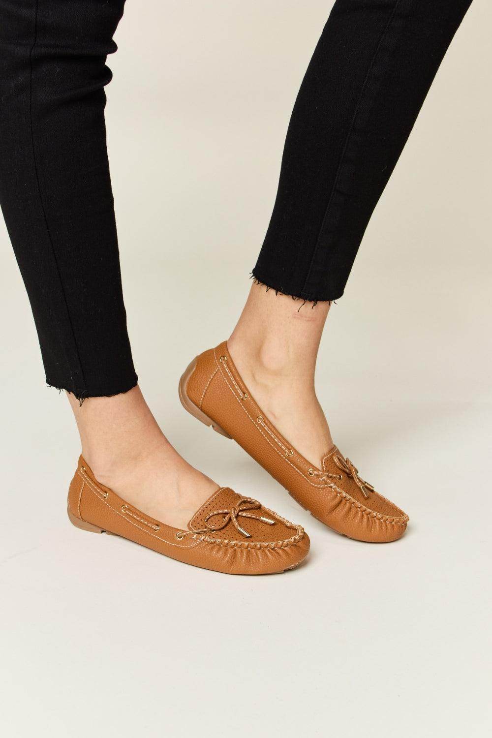Forever Link Bow Decor Flat Loafers - VacationGrabs