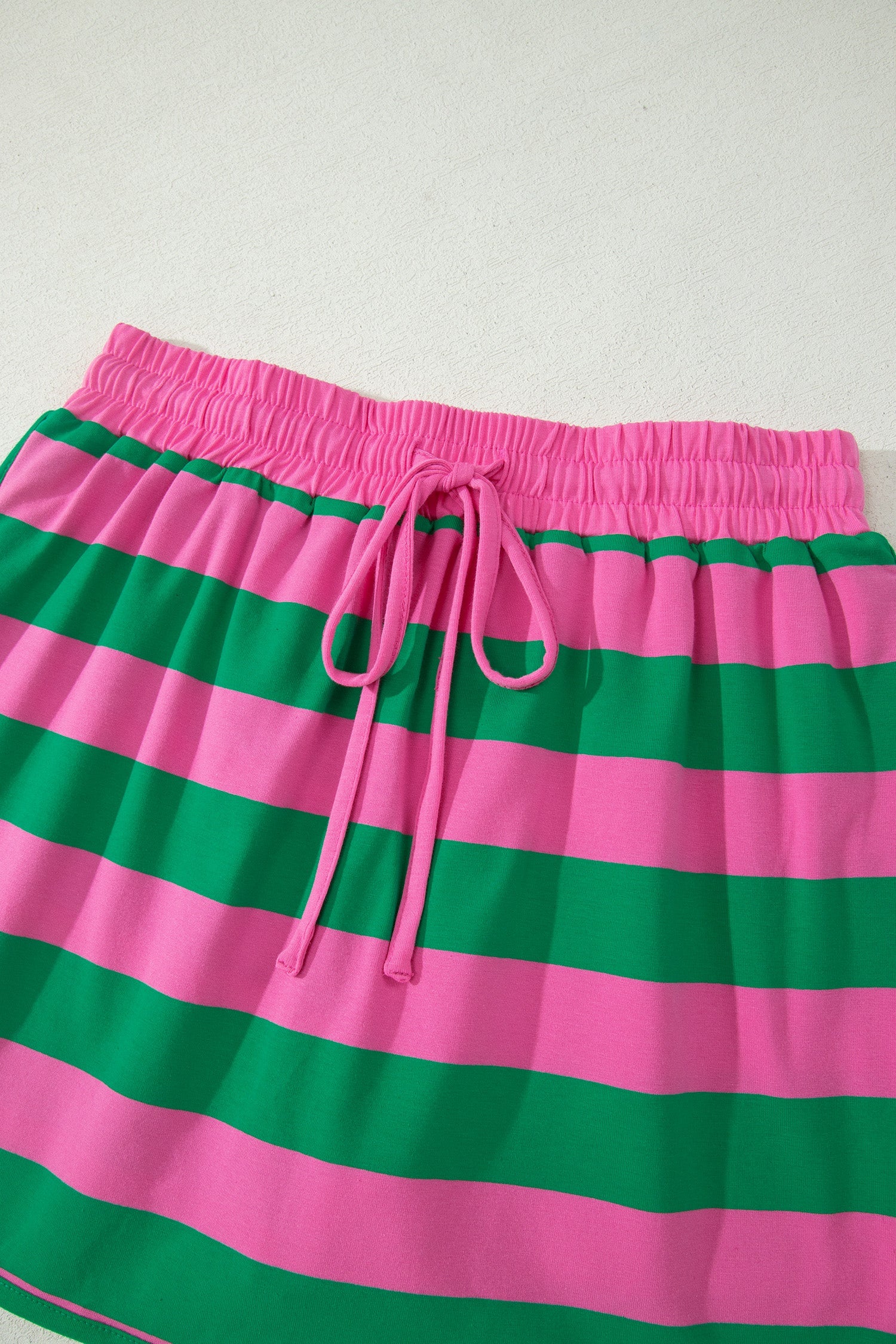 Stripe Dolman Tee & Drawstring Skort Athletic Set