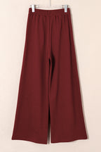 Solid Tied High-Waist Pleated Sweatpants