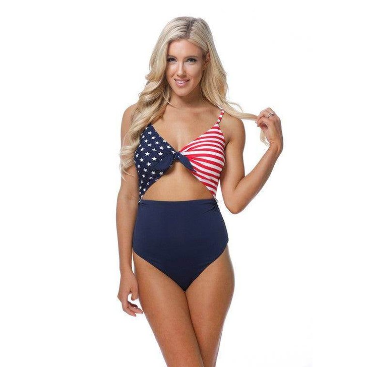 4Th Of July American Flag One Piece - VacationGrabs