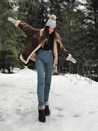 Women's Waterproof Platform Snow Boots, Fleece-Lined Ankle