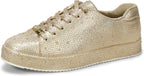 Women's Rhinestone Platform Sneakers, Mesh Upper