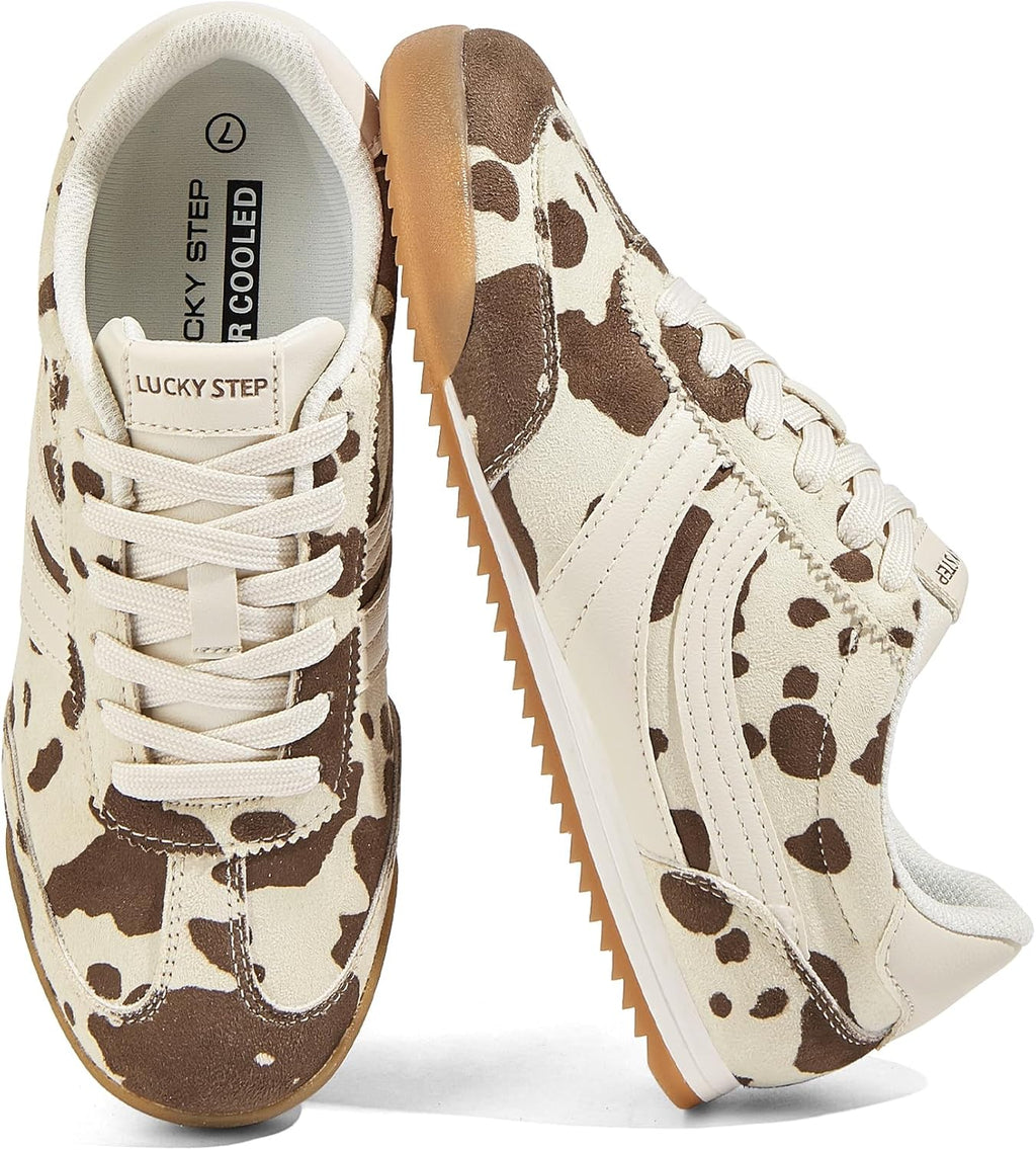 Women's Retro Tennis Sneakers - Nylon & Suede Slim Fit