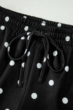 Polka Dot Loose Tee & Drawstring Shorts Set
