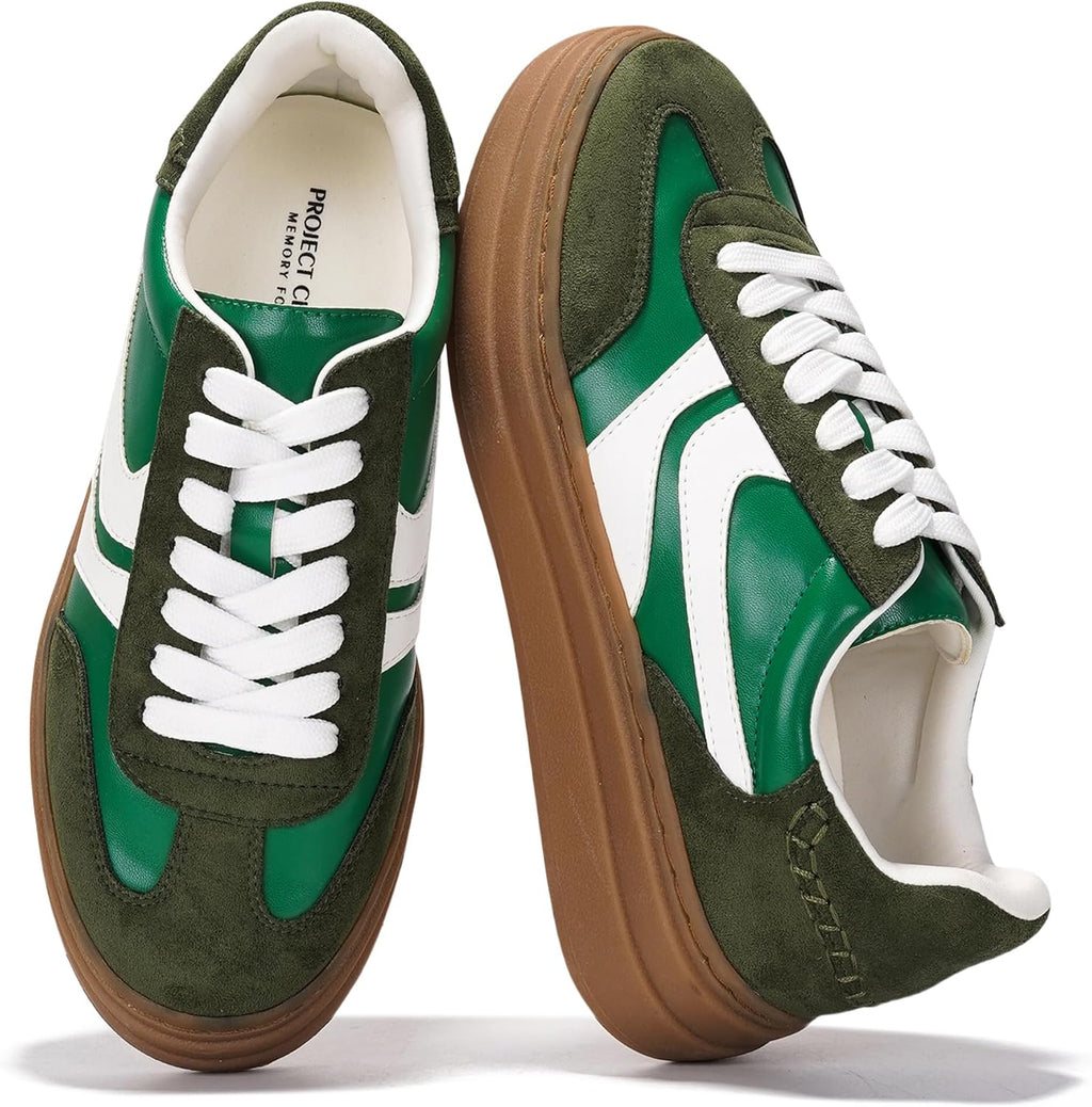Women's Platform Sneakers with Memory Foam Insole, Lace-Up