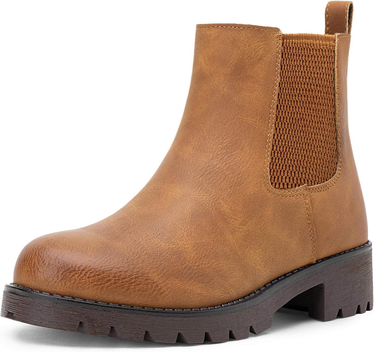 Women's Pull-On Chelsea Ankle Boots with Low Block Heel
