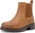 Women's Pull-On Chelsea Ankle Boots with Low Block Heel