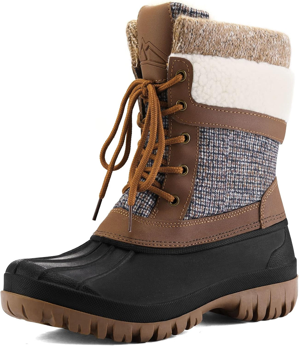 Women's Waterproof Insulated Mid-Calf Snow Boots, Lace-Up