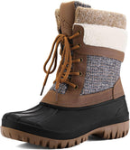 Women's Waterproof Insulated Mid-Calf Snow Boots, Lace-Up