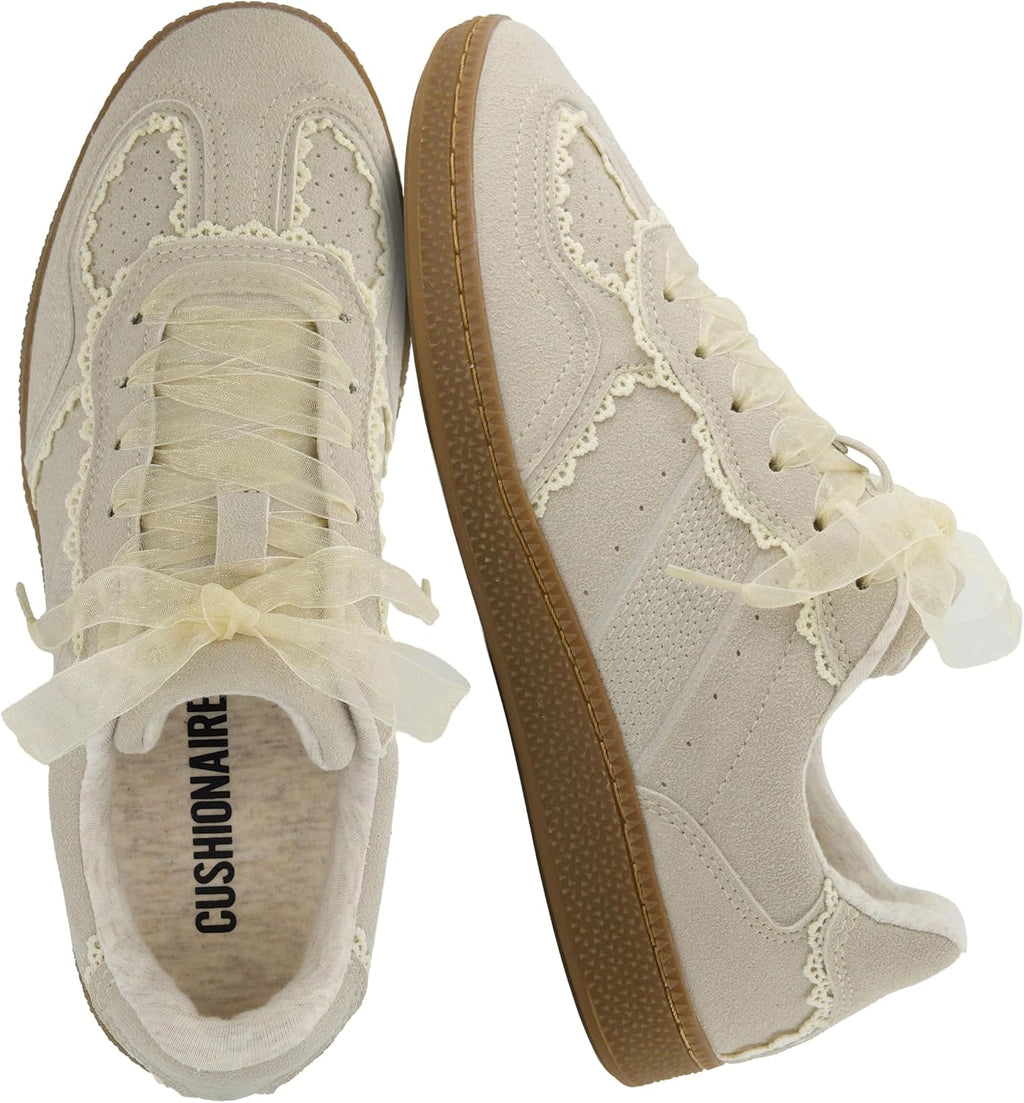 Women's Lace Detail Sneakers with Ribbon Laces & Cushioned Insole
