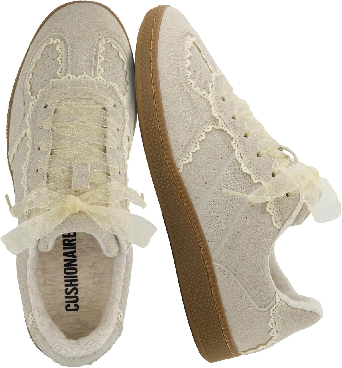 Women's Lace Detail Sneakers with Ribbon Laces & Cushioned Insole