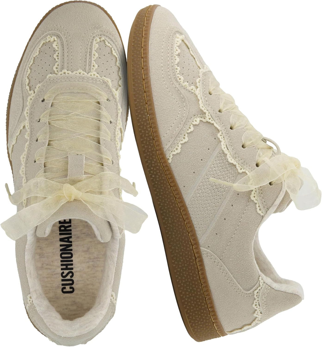 Women's Lace Detail Sneakers with Ribbon Laces & Cushioned Insole