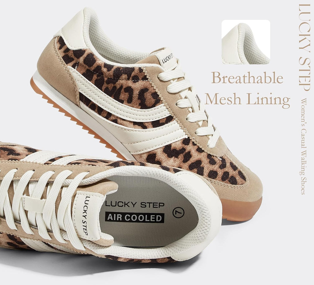 Women's Retro Tennis Sneakers - Nylon & Suede Slim Fit