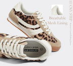Women's Retro Tennis Sneakers - Nylon & Suede Slim Fit
