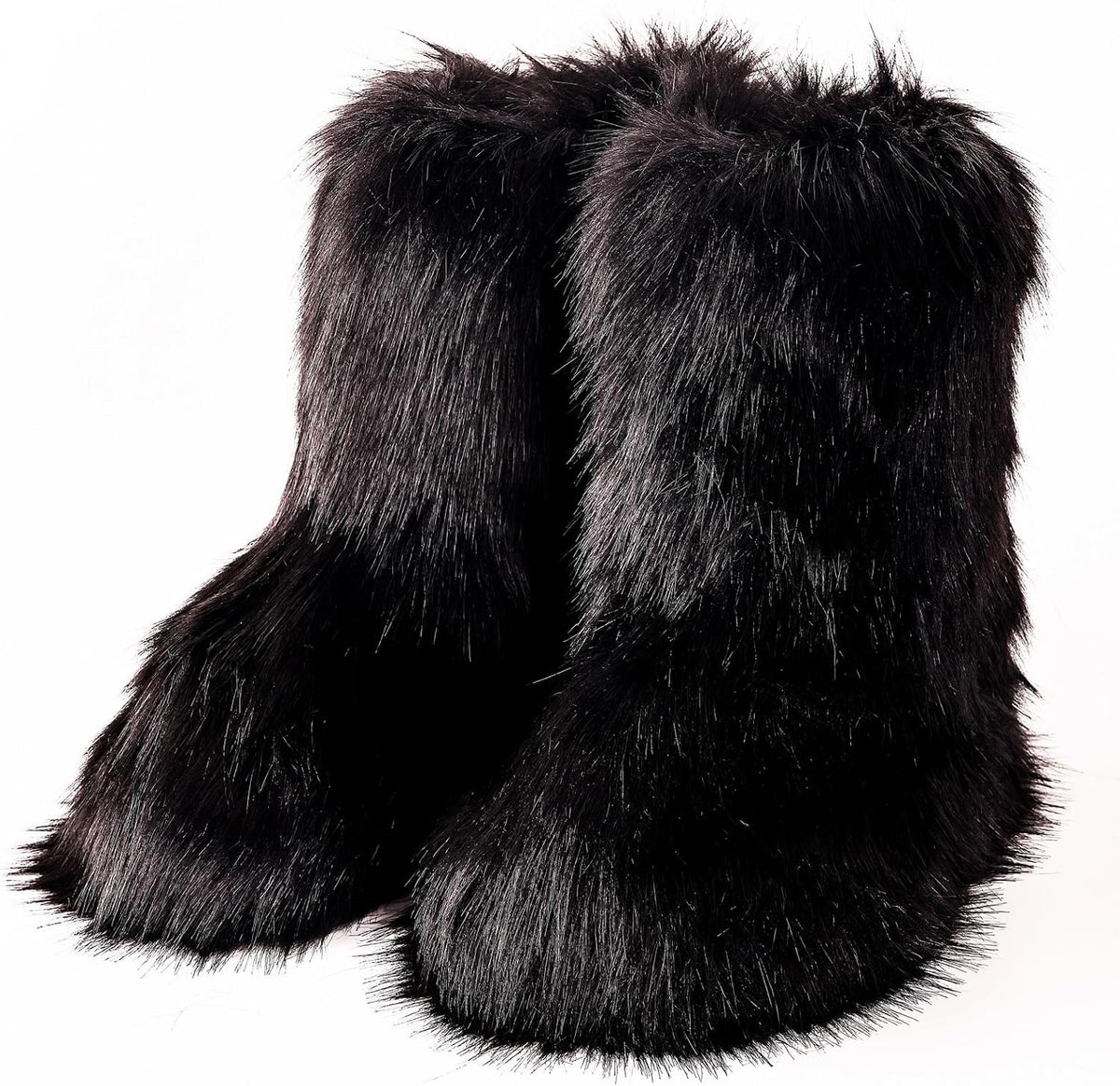 Women's Knee-High Faux Fur Snow Boots, Flat Heel
